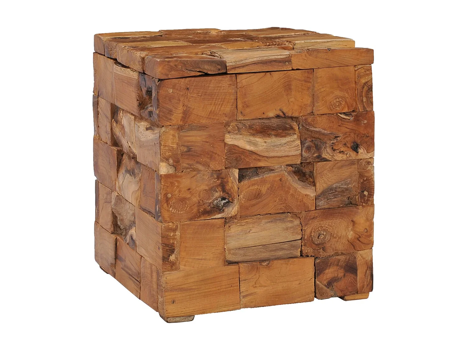 Tabouret assise table d'appoint bois marron 40 x 40 x 45 cm DEC026341