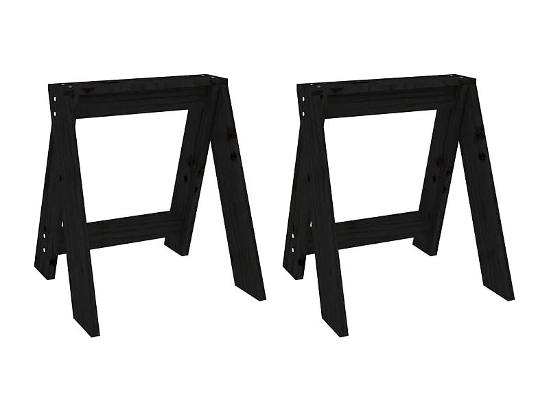 Lot de 2 tabourets bois marron 40 x 40 x 45 cm DEC026411