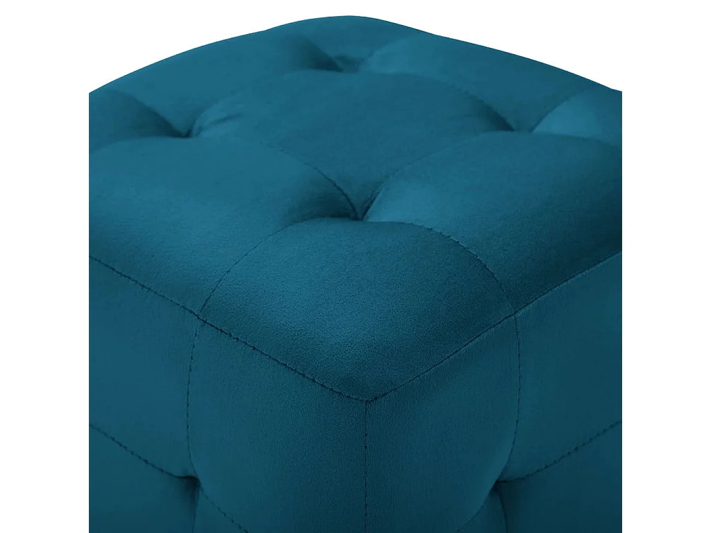 Lot de 2 poufs tissu bleue 30 x 30 x 30 cm DEC029929