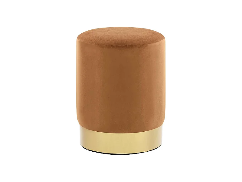 Tabouret assise pouf en métal marron 28 x 28 x 36 cm DEC026363