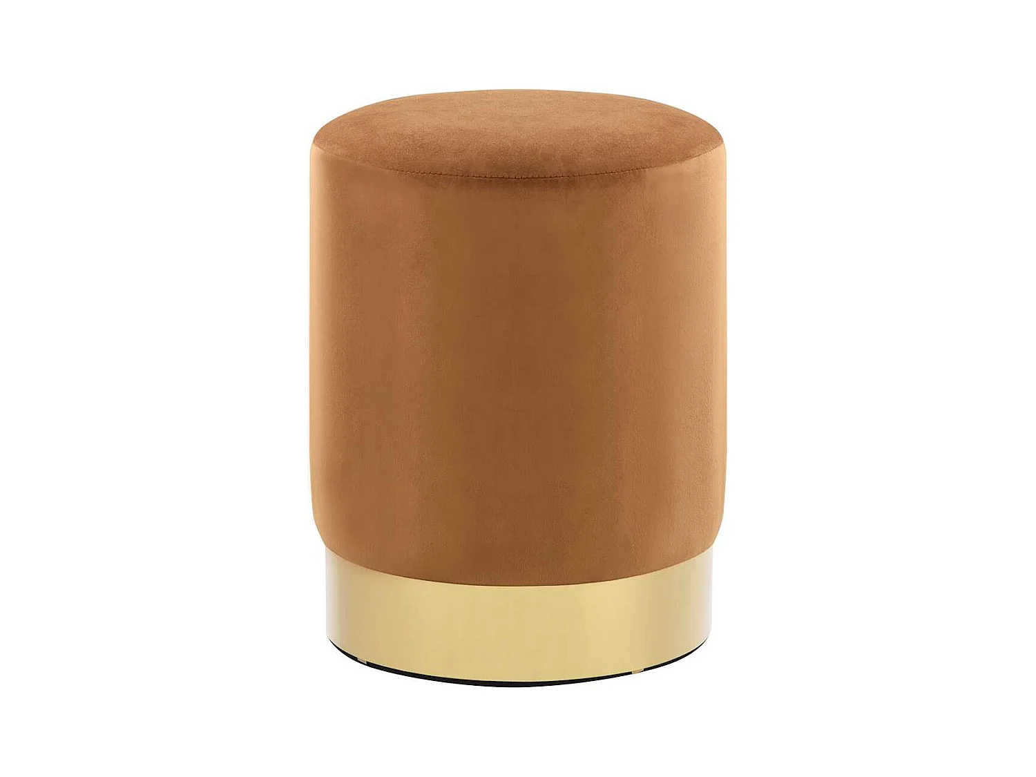 Tabouret assise pouf en métal marron 28 x 28 x 36 cm DEC026363