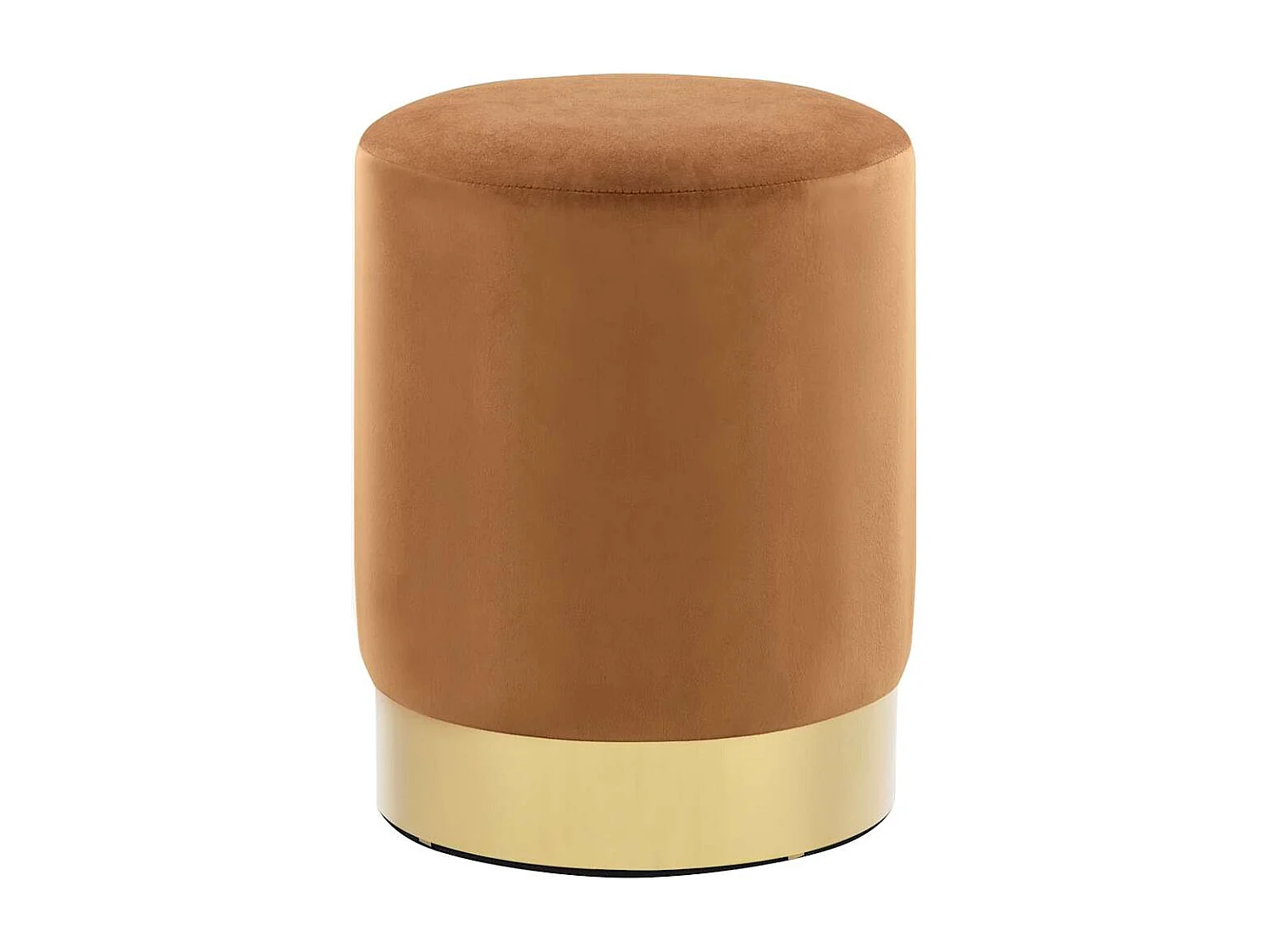 Tabouret assise pouf en métal marron 28 x 28 x 36 cm DEC026363