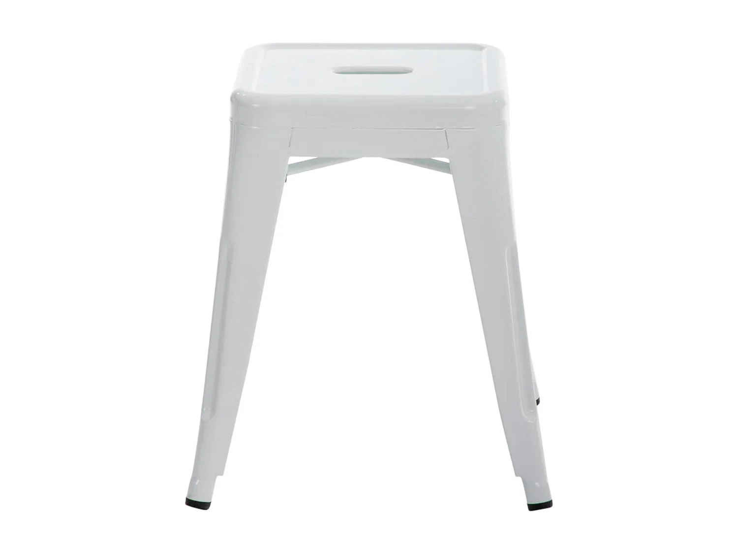 Tabouret bas design industriel métal blanche 40 x 40 x 46 cm 10_0005492