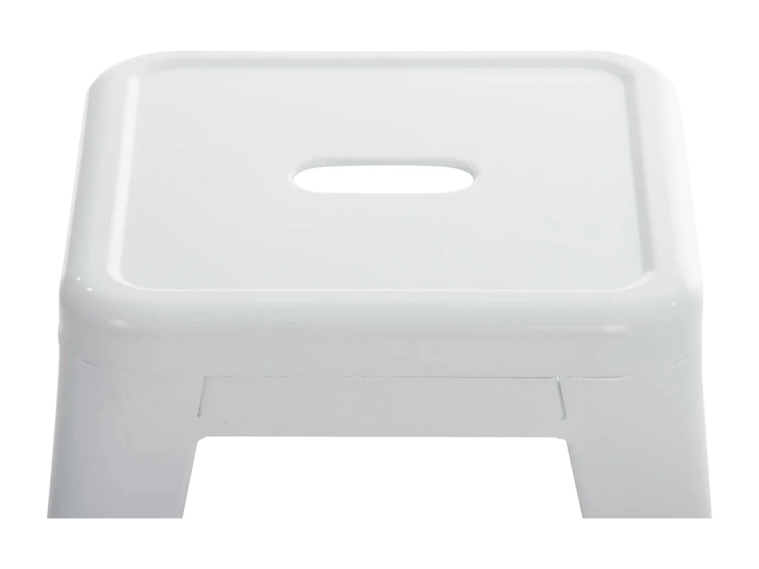 Tabouret bas design industriel métal blanche 40 x 40 x 46 cm 10_0005492