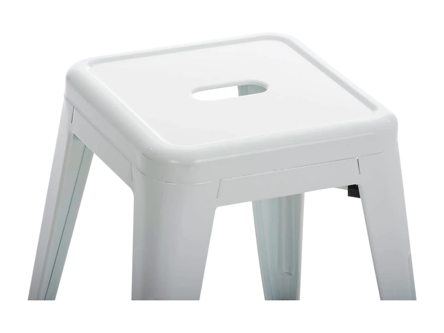 Tabouret bas design industriel métal blanche 40 x 40 x 46 cm 10_0005492