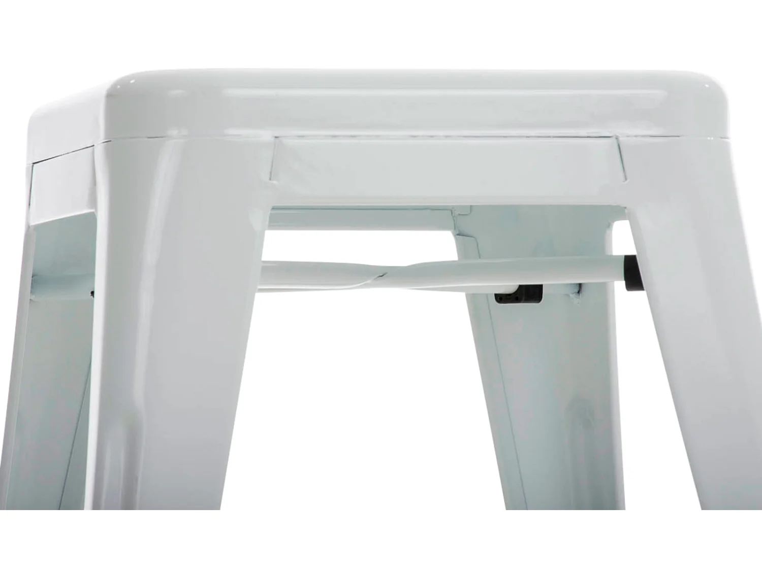 Tabouret bas design industriel métal blanche 40 x 40 x 46 cm 10_0005492