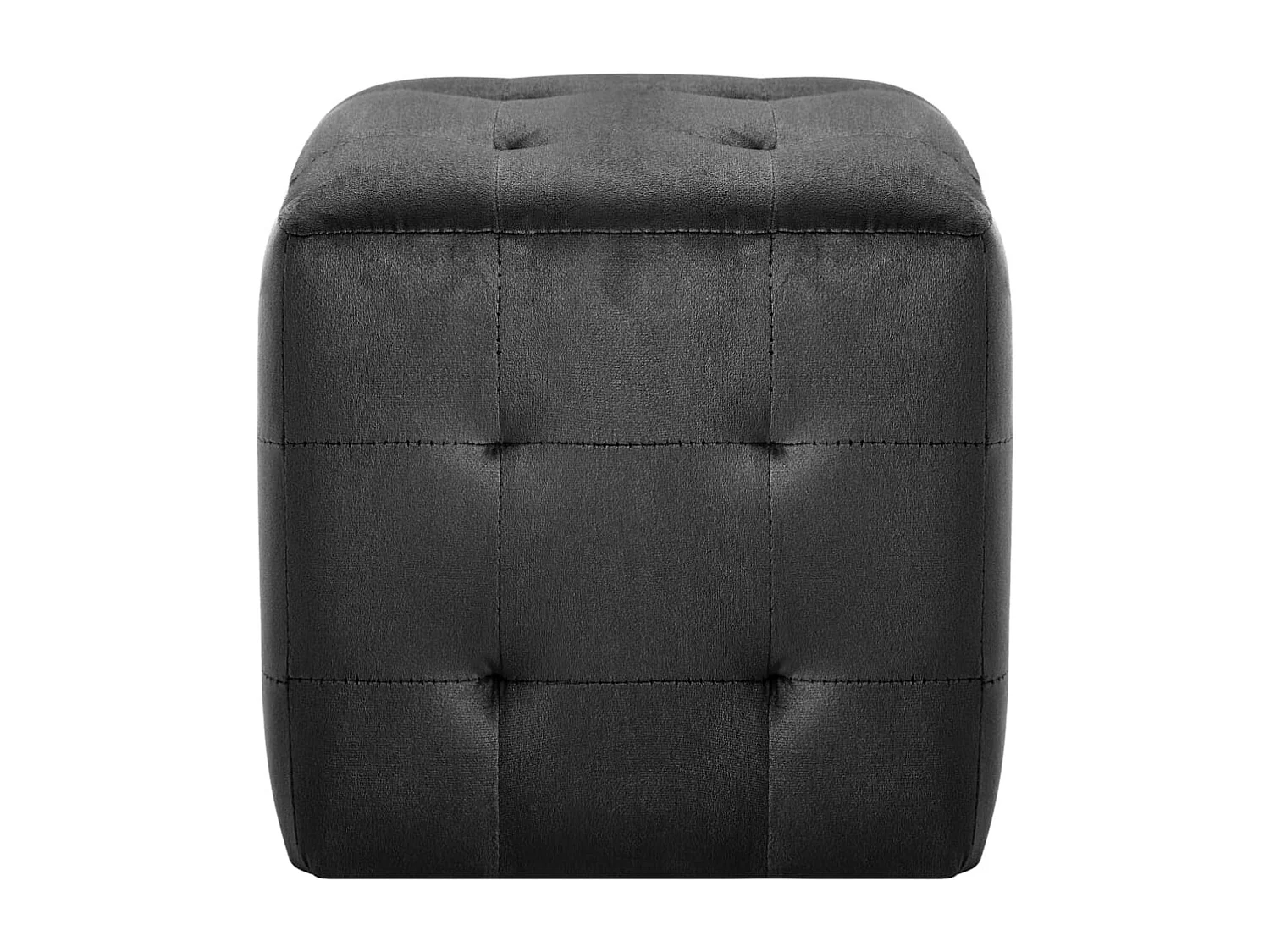 Lot de 2 poufs tissu noire 30 x 30 x 30 cm DEC029939
