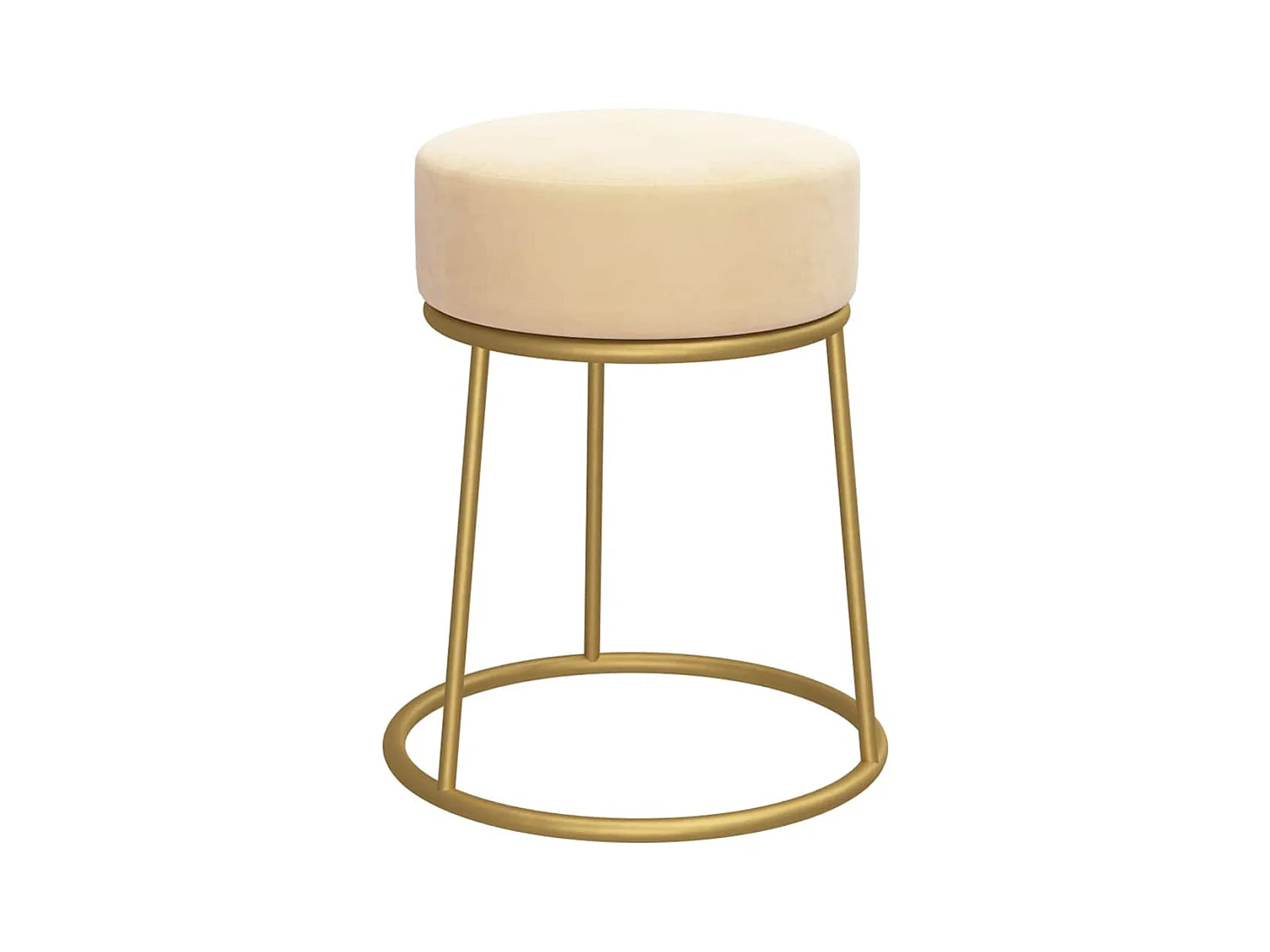Tabouret assise pouf rond métal argentée 30 x 30 x 38 cm DEC026367