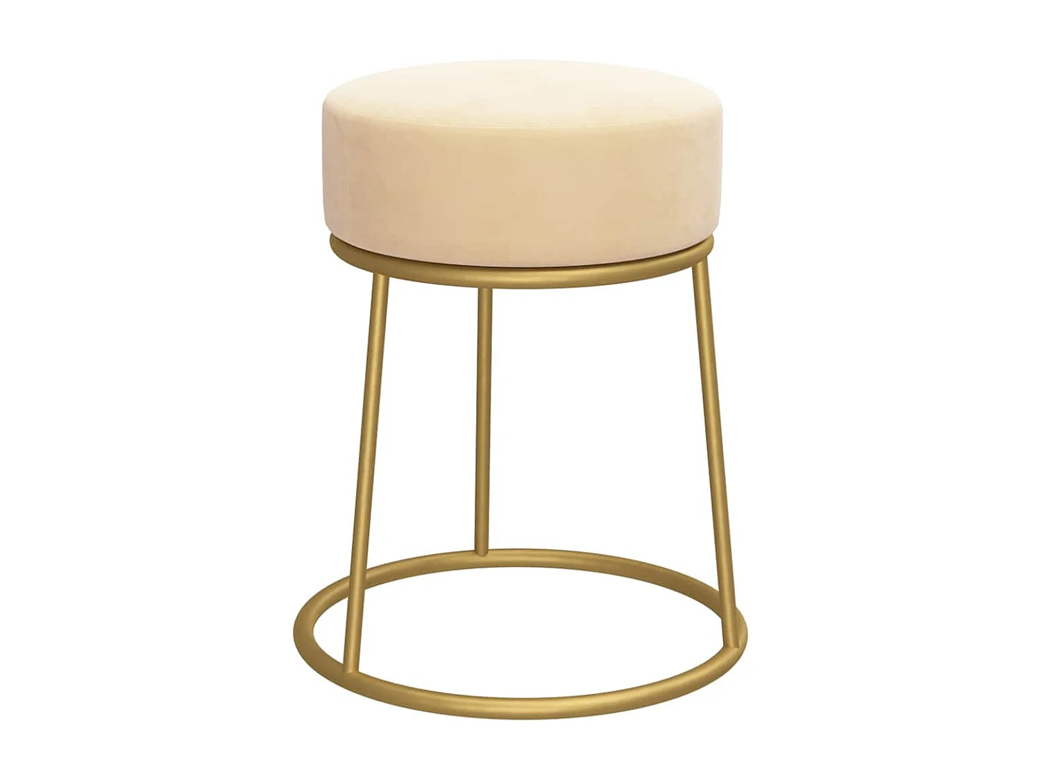 Tabouret assise pouf rond métal argentée 30 x 30 x 38 cm DEC026367