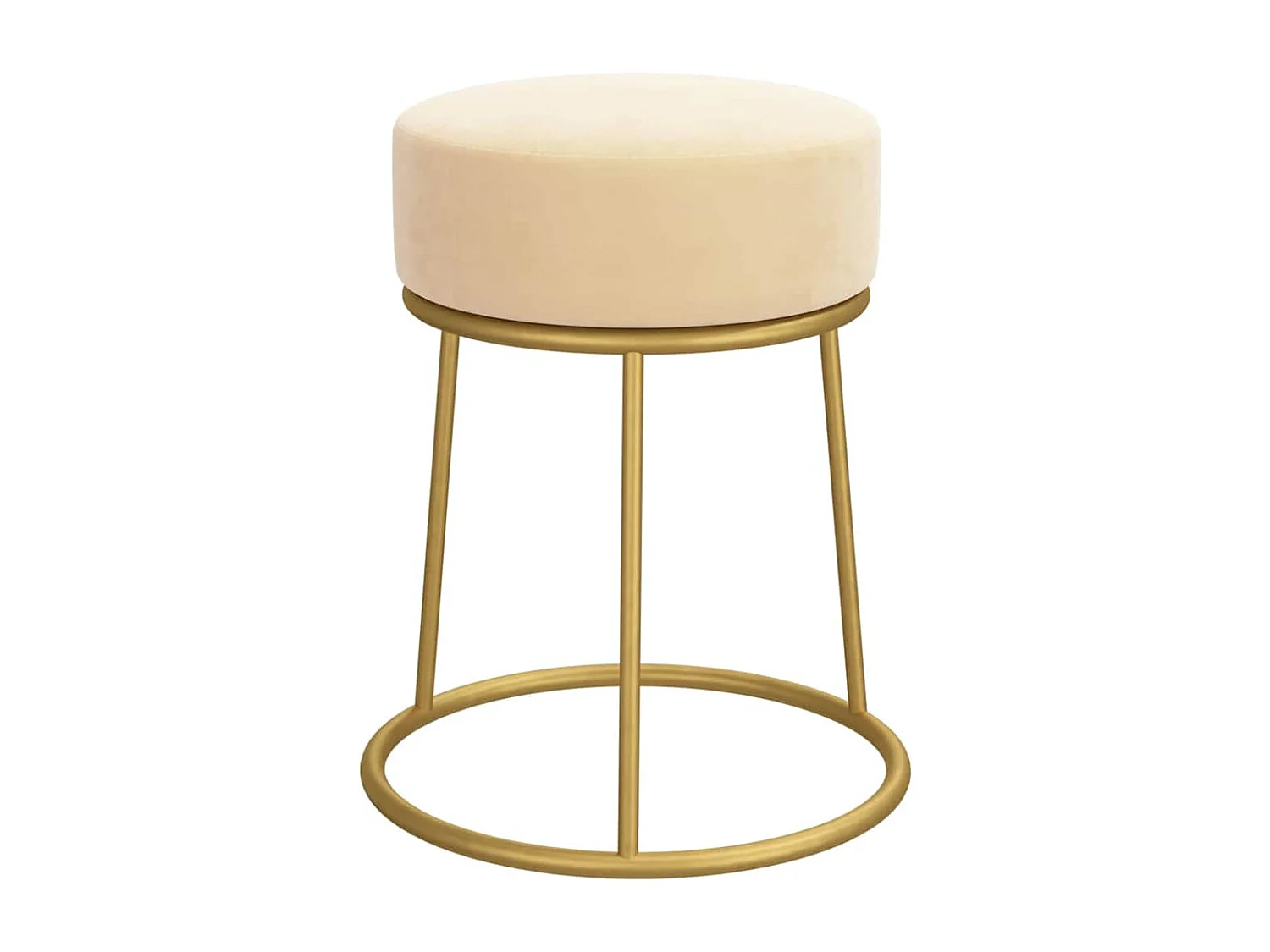 Tabouret assise pouf rond métal argentée 30 x 30 x 38 cm DEC026367
