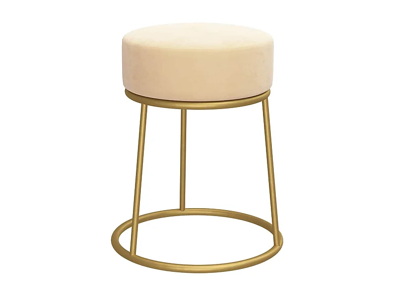 Tabouret assise pouf rond métal argentée 30 x 30 x 38 cm DEC026367