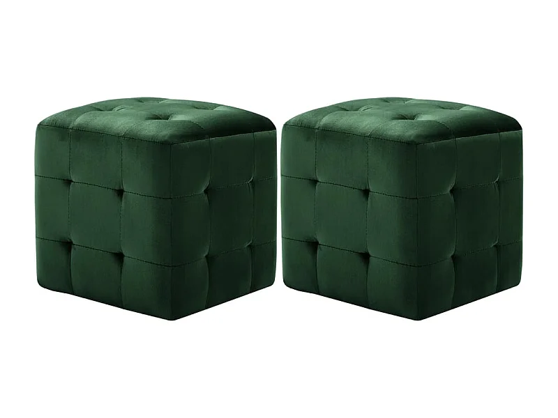 Lot de 2 poufs tissu 30 x 30 x 30 cm DEC029943