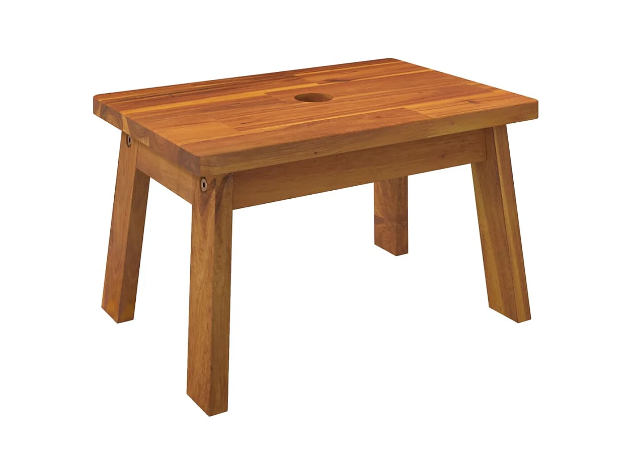 Tabouret assise escabeau support bois marron 38 x 26 x 22 cm DEC026380