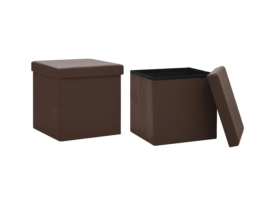 Lot de 2 tabouret PVC marron 38 x 38 x 38 cm DEC026394