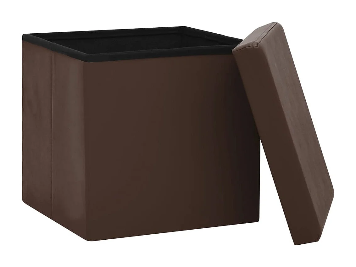 Lot de 2 tabouret PVC marron 38 x 38 x 38 cm DEC026394