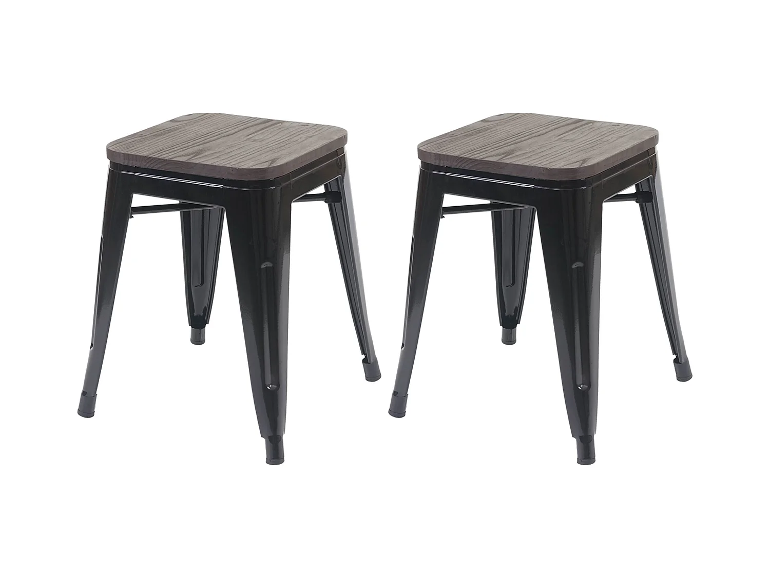 Lot de 2 tabourets métal marron 39 x 39 x 45.5 cm 04_0005215