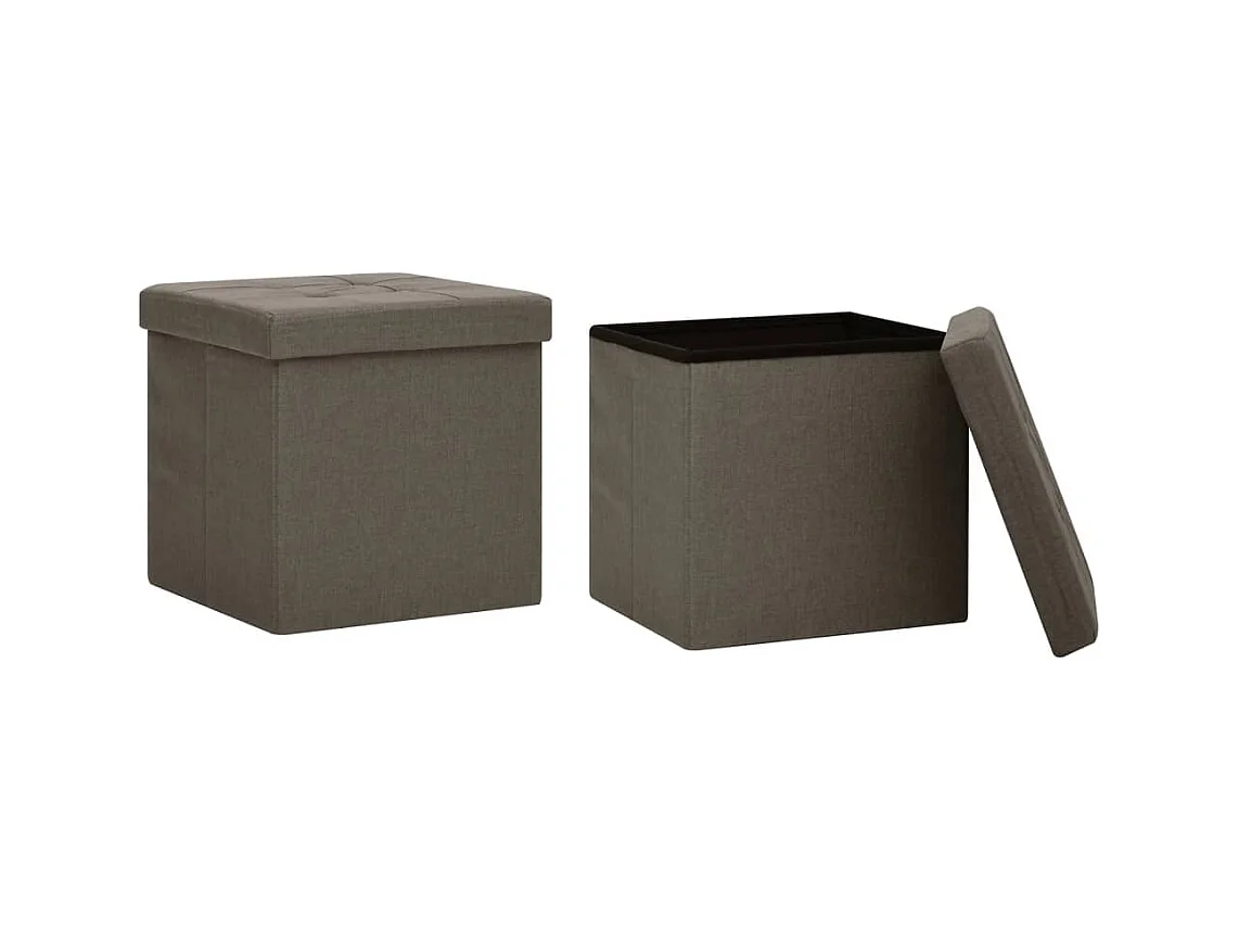 Lot de 2 poufs effet bois marron 38 x 38 x 38 cm DEC026392
