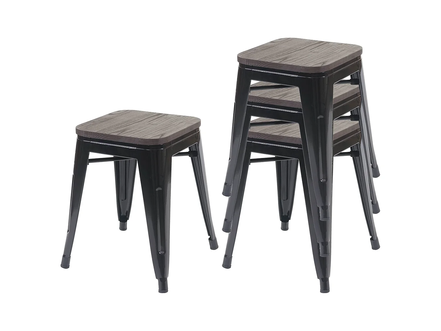 Set de 4 tabourets métal marron 39 x 39 x 45.5 cm 04_0005231