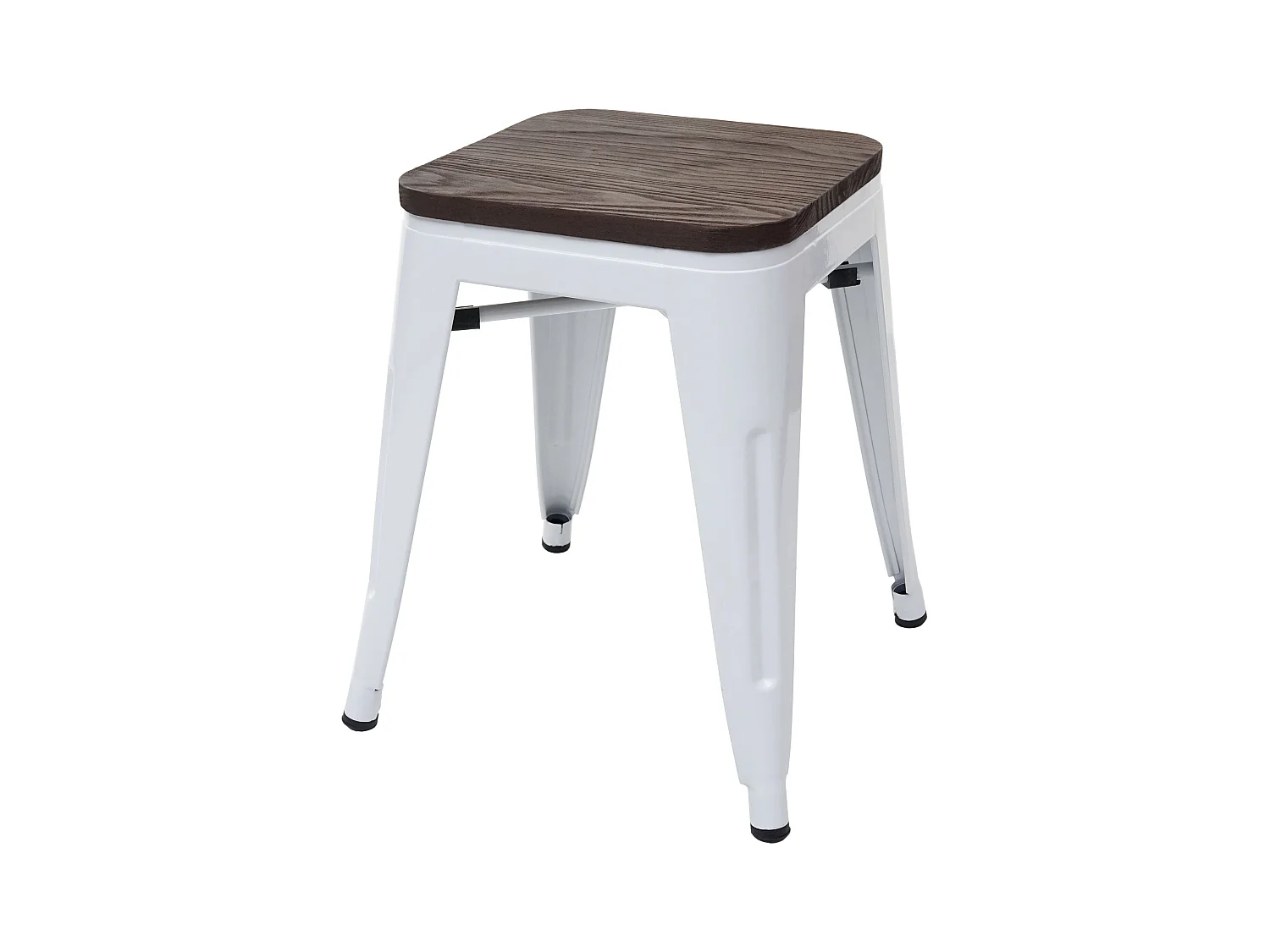 Tabouret bas avec assise métal blanche 39 x 39 x 45.5 cm 04_0005327
