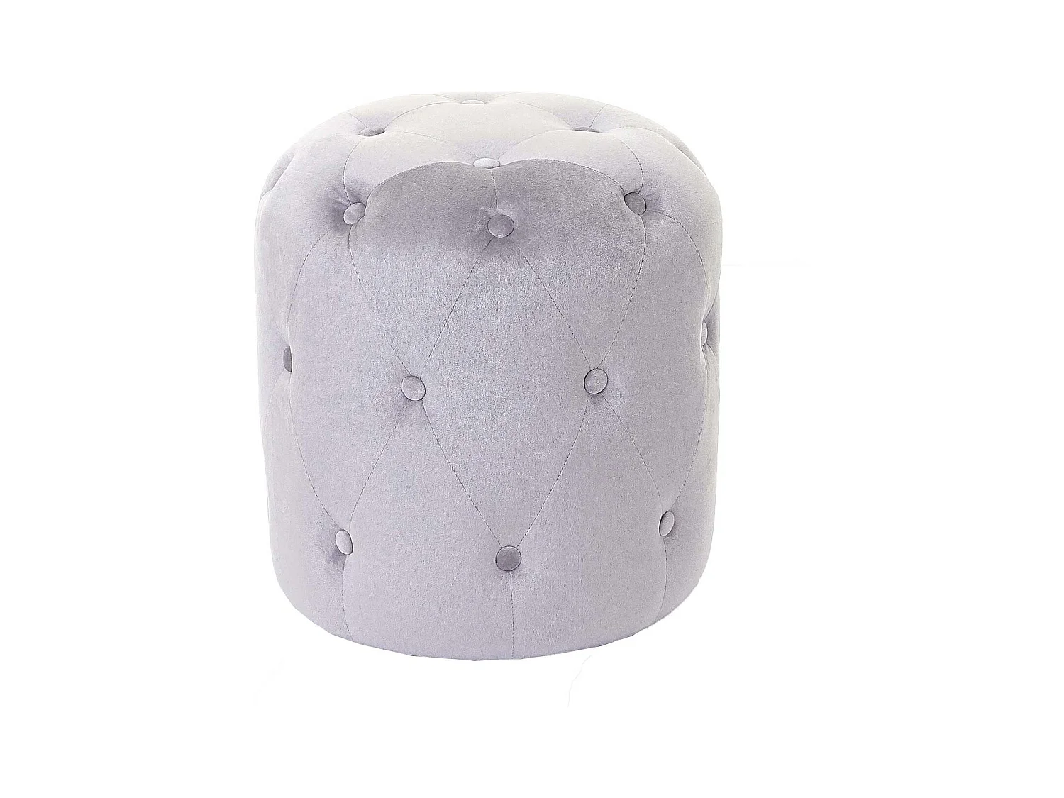 Tabouret pouf capitonné 42x39cm grise 39 x 39 x 42 cm 04_0005335