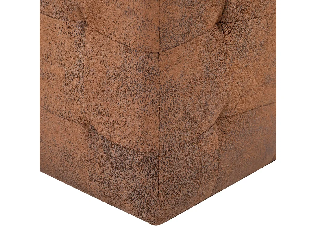 Lot de 2 poufs PVC marron 30 x 30 x 30 cm DEC029937