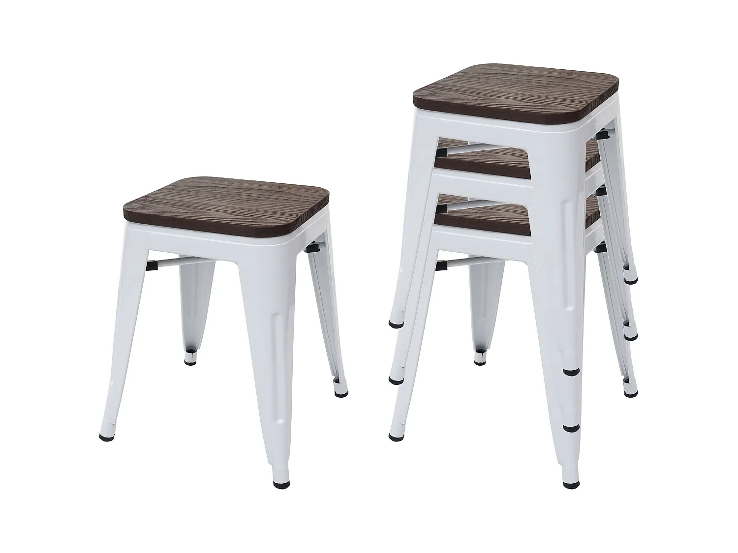 Lot de 4 tabourets métal blanche 39 x 39 x 45.5 cm 04_0005229