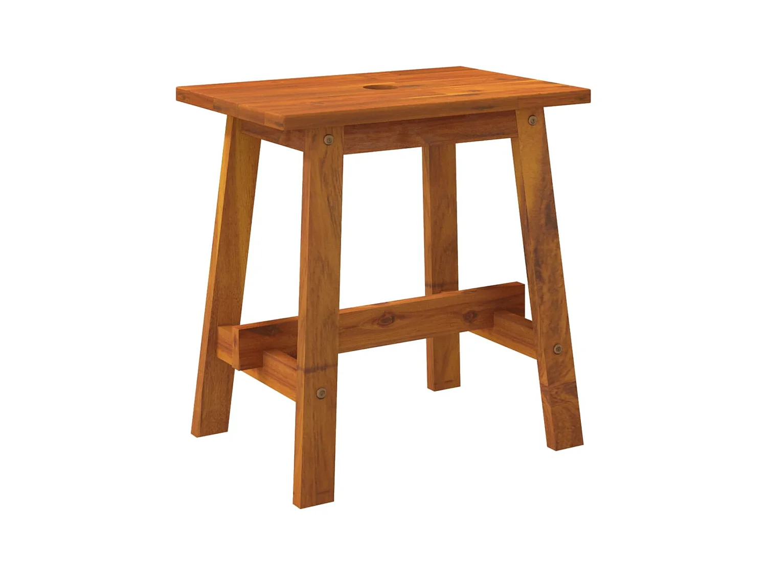 Tabouret escabeau assise support bois marron 45 x 29 x 45 cm DEC026292