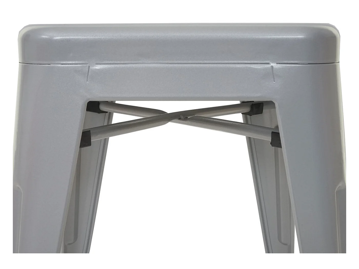 Lot de 4 tabourets métal grise 39 x 39 x 46 cm 04_0005234