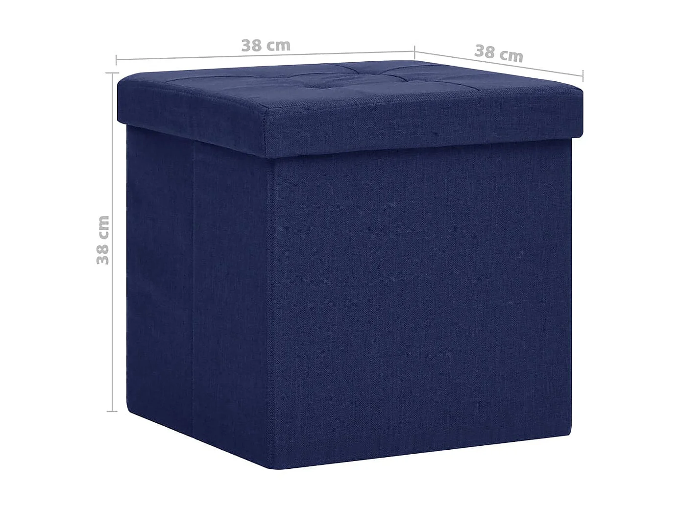 Tabouret assise pouf de tissu bleue 38 x 38 x 38 cm DEC026344