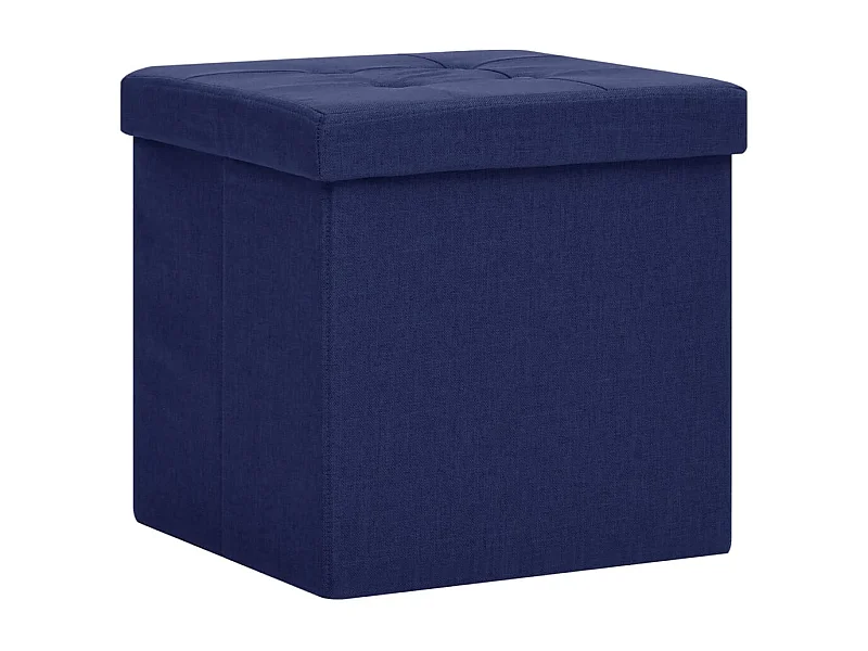 Tabouret assise pouf de tissu bleue 38 x 38 x 38 cm DEC026344
