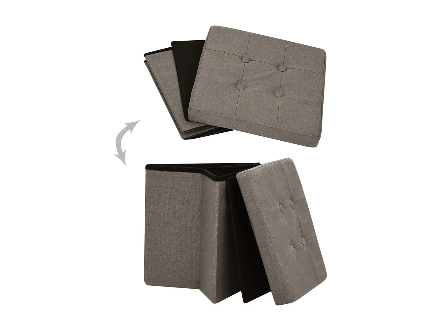 Lot de 2 tabouret tissu 38 x 38 x 38 cm DEC026398