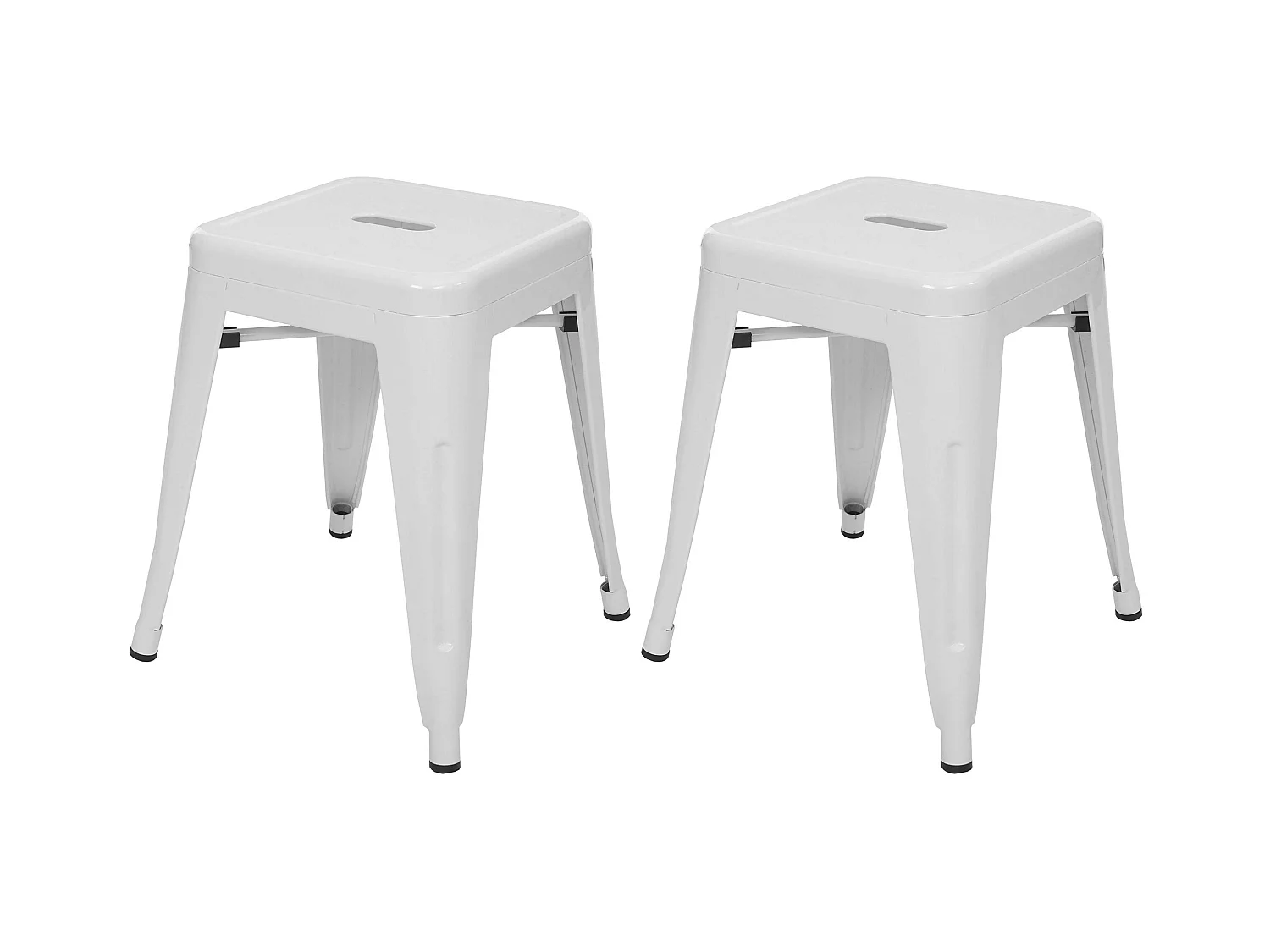 Lot de 2 tabourets métal blanche 42 x 41 x 62 cm 04_0007480