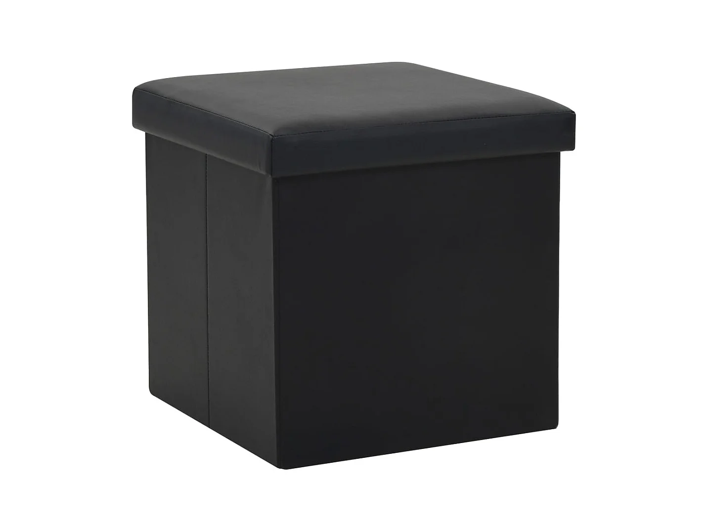 Tabouret assise pouf de PVC noire 38 x 38 x 38 cm DEC026352