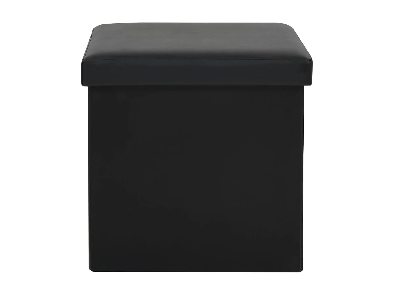 Tabouret assise pouf de PVC noire 38 x 38 x 38 cm DEC026352