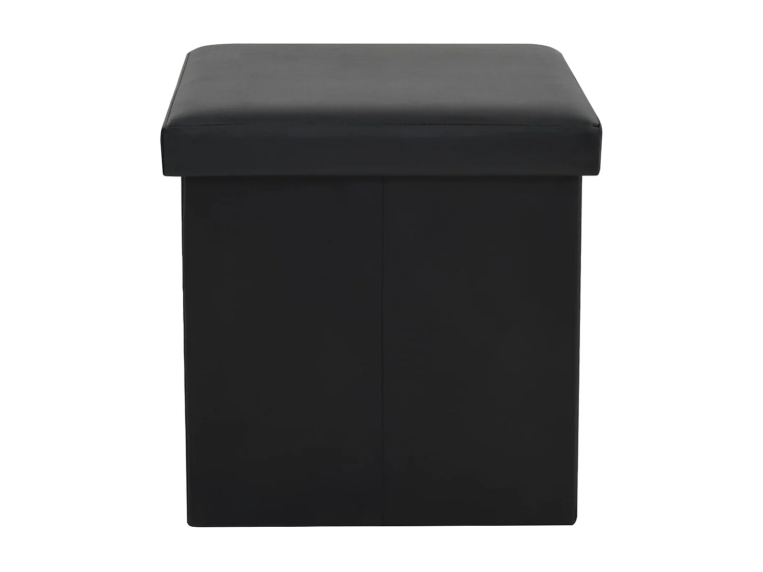 Tabouret assise pouf de PVC noire 38 x 38 x 38 cm DEC026352