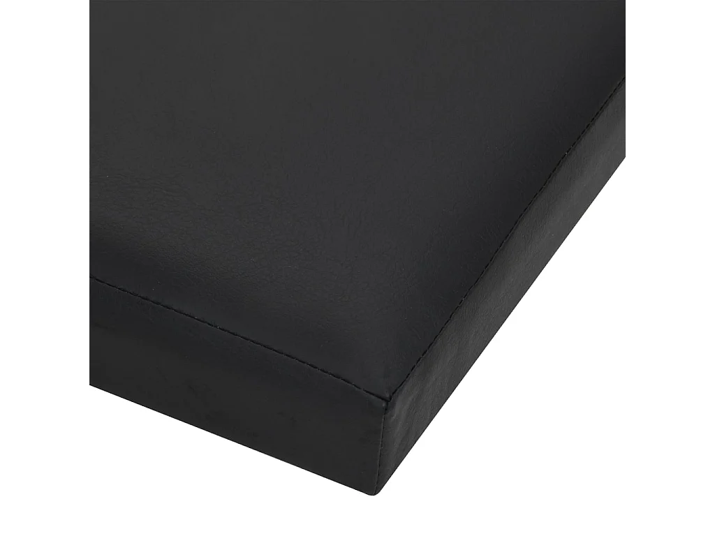 Tabouret assise pouf de PVC noire 38 x 38 x 38 cm DEC026352