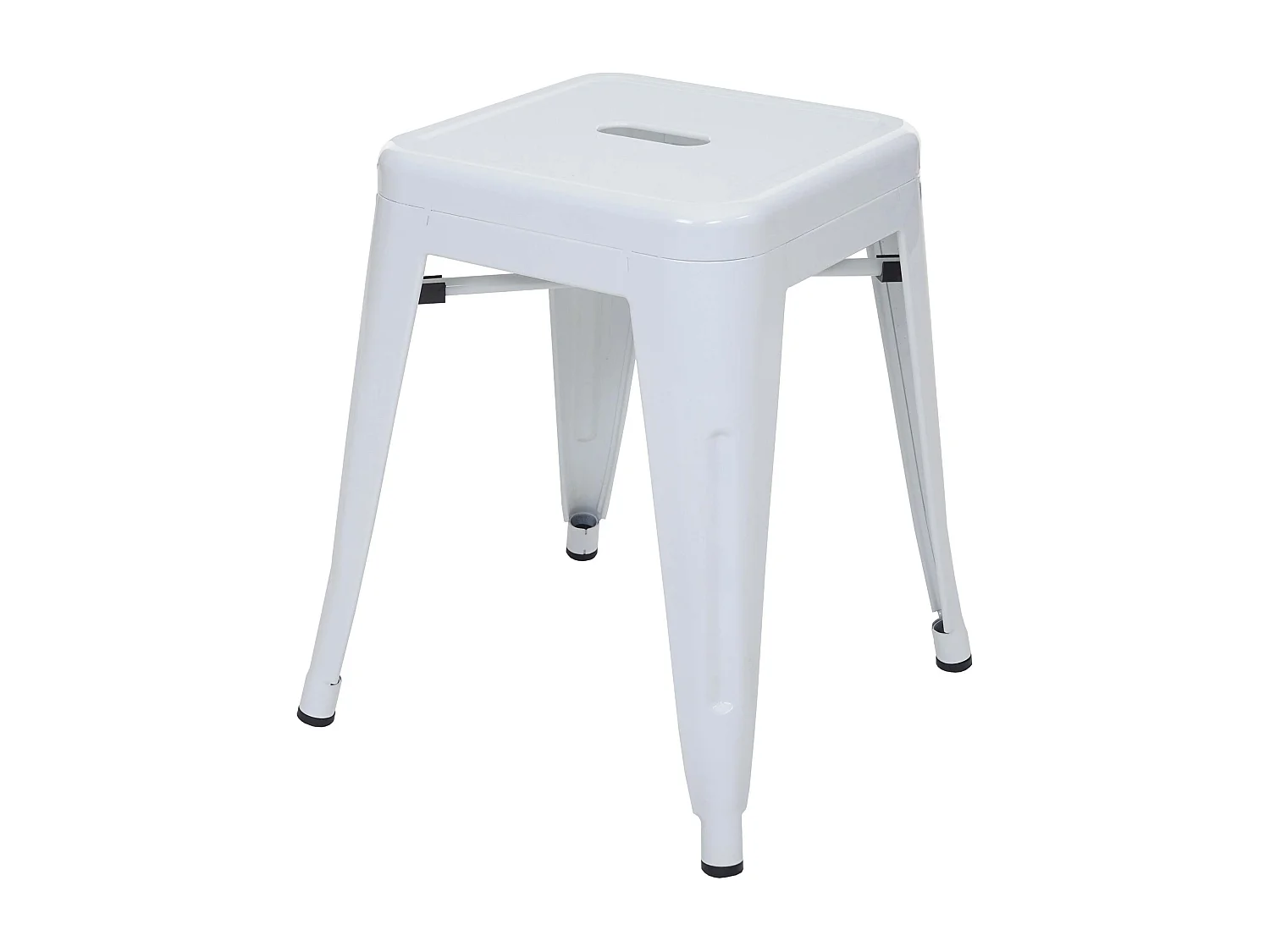 Lot de 4 tabourets métal blanche 42 x 42 x 85 cm 04_0007583