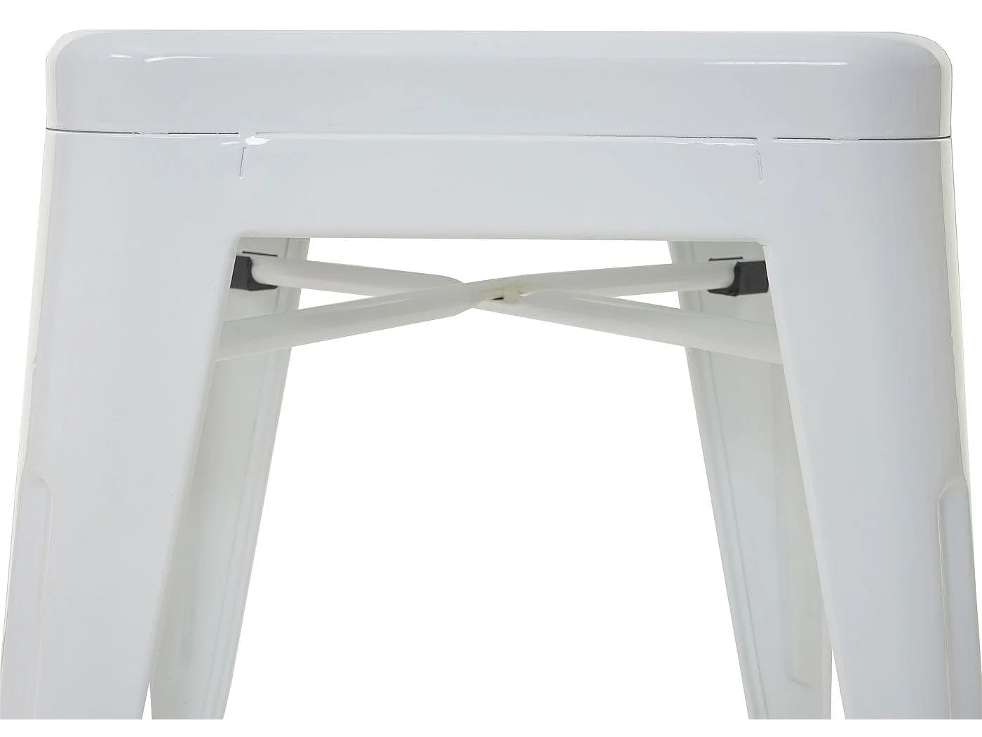 Lot de 4 tabourets métal blanche 42 x 42 x 85 cm 04_0007583