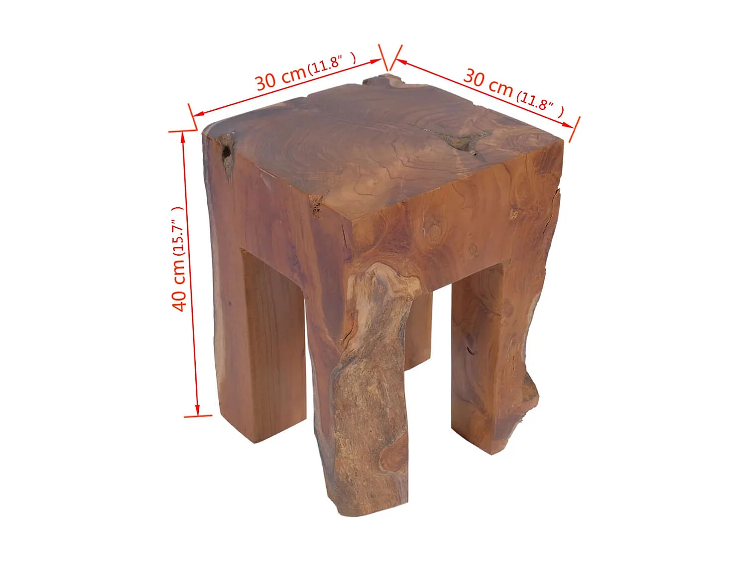 Tabouret assise support plantes bois marron 30 x 30 x 40 cm DEC026337