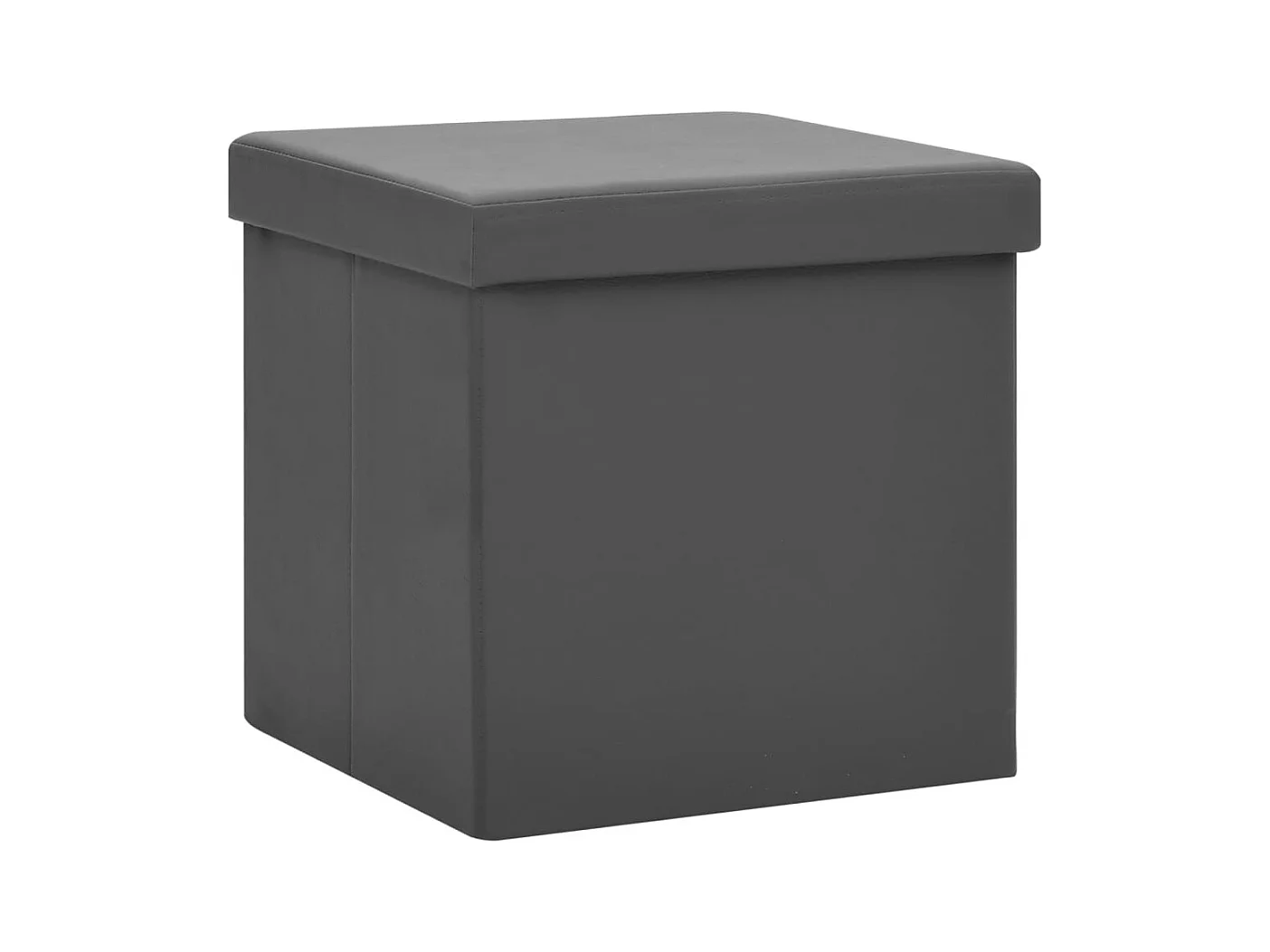 Tabouret assise pouf de PVC grise 38 x 38 x 38 cm DEC026348