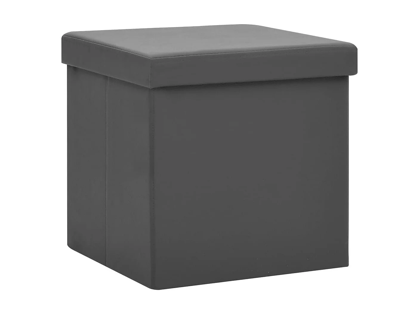 Tabouret assise pouf de PVC grise 38 x 38 x 38 cm DEC026348