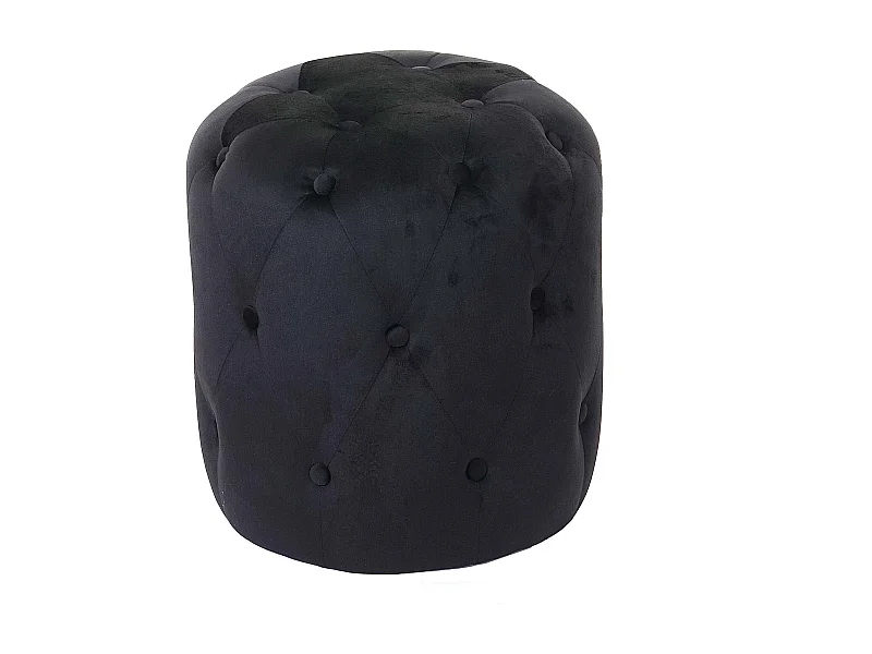 Tabouret pouf capitonné 42x39cm noire 39 x 39 x 42 cm 04_0005336