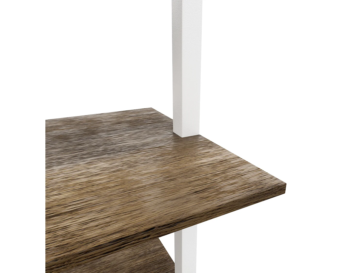 Komo - Scaffale Libreria a Muro 60x185x30 cm 5 Ripiani in Legno Oak Struttura in Metallo Bianco