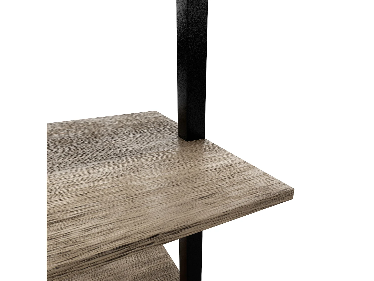 Komo - Estante Biblioteca de Parede 60x185x30 cm com 5 Prateleiras em Madeira Bleach e Estrutura em Metal Preto