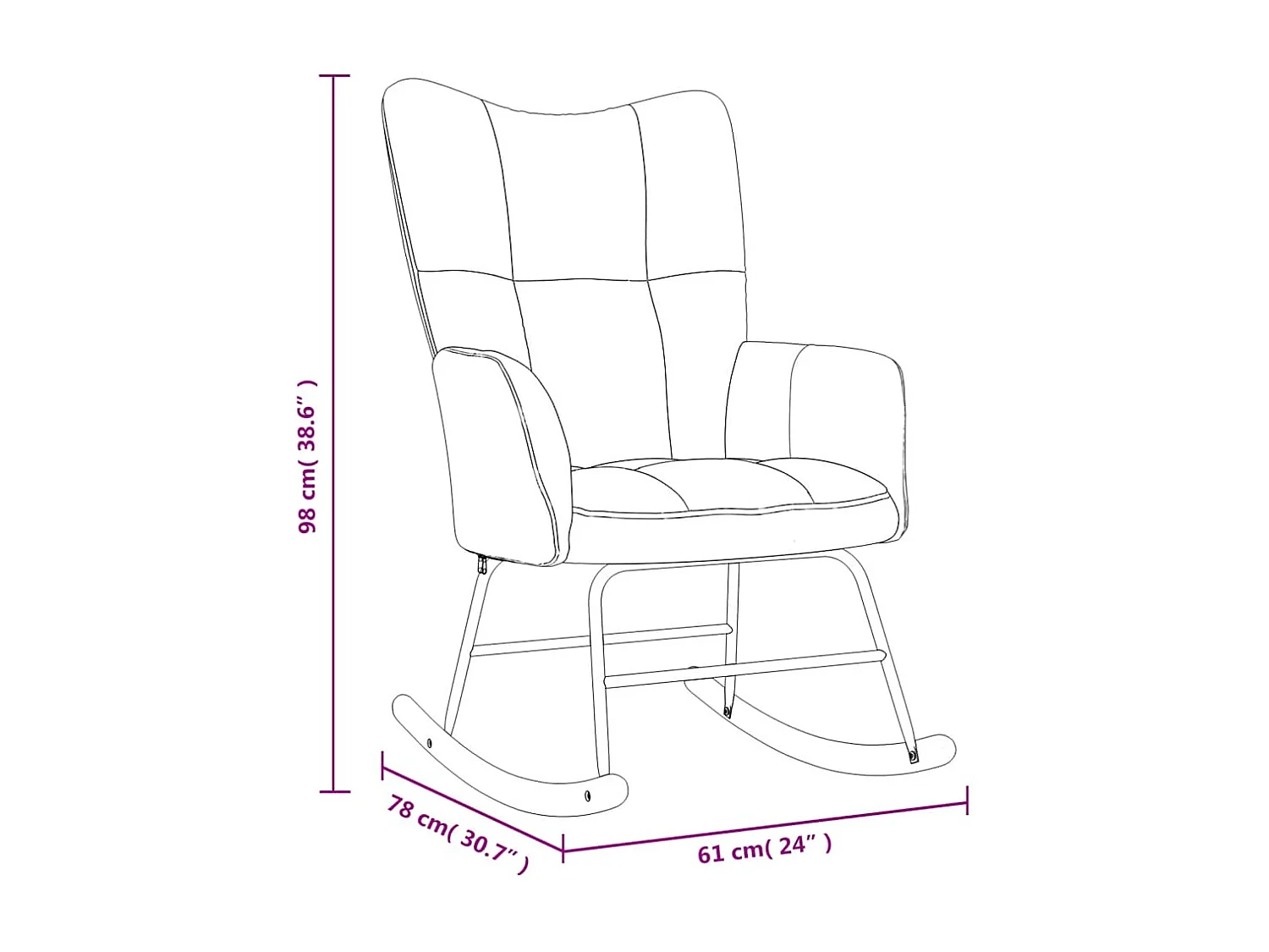 Fauteuil à bascule d'allaitement noire 61 x 78 x 98 cm DEC029064