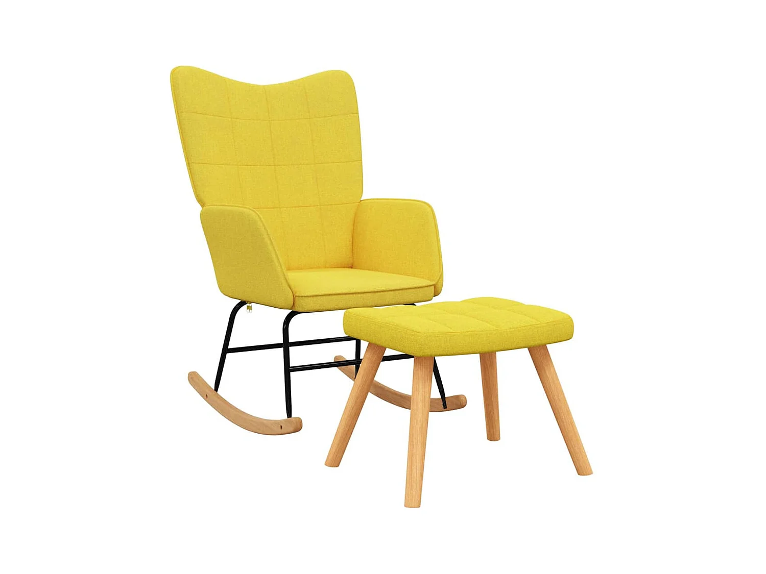 Fauteuil à bascule avec tissu jaune 61 x 78 x 98 cm DEC028878