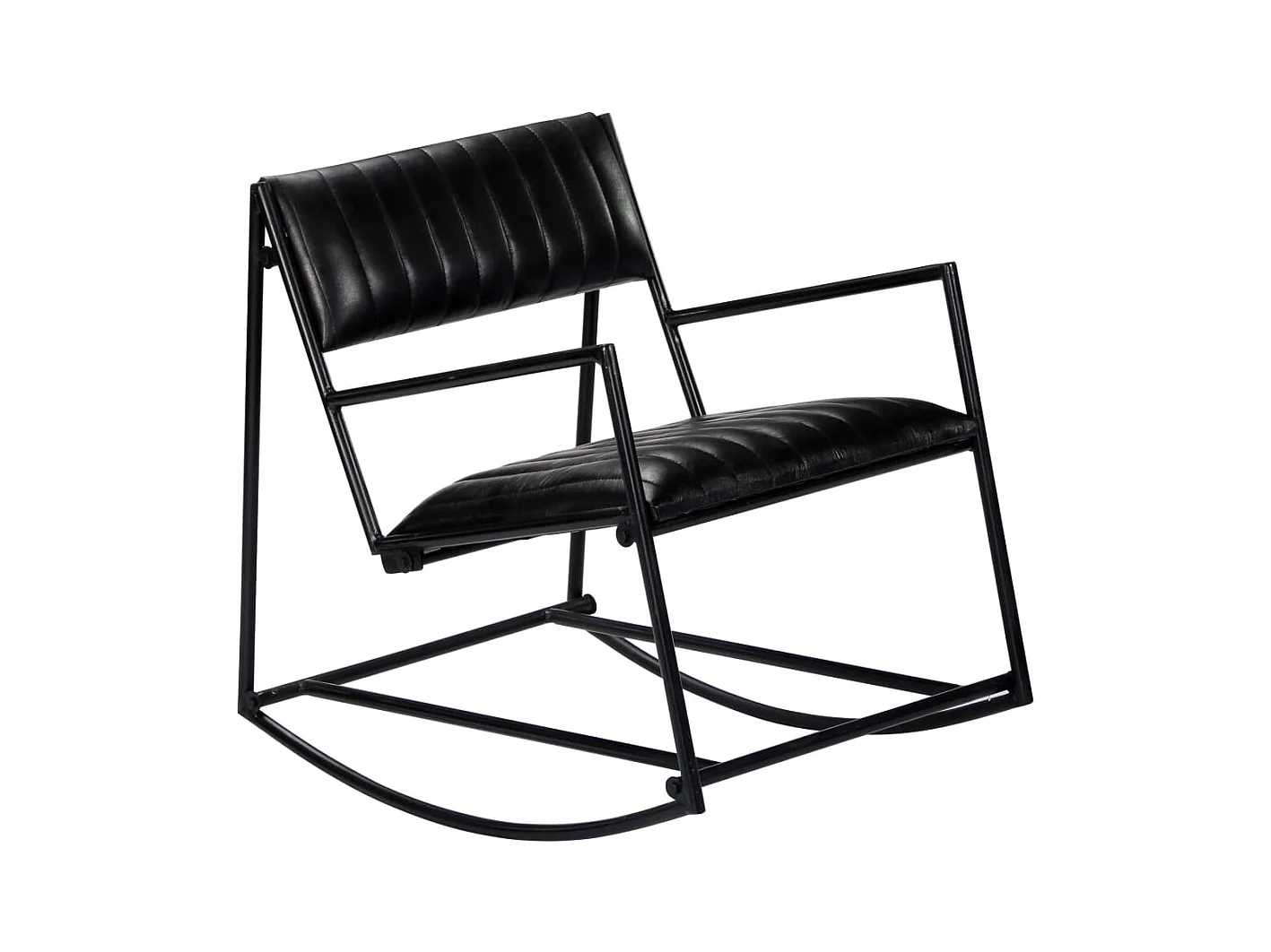 Chaise à bascule relax cuir noire 54 x 75 x 70 cm DEC029043