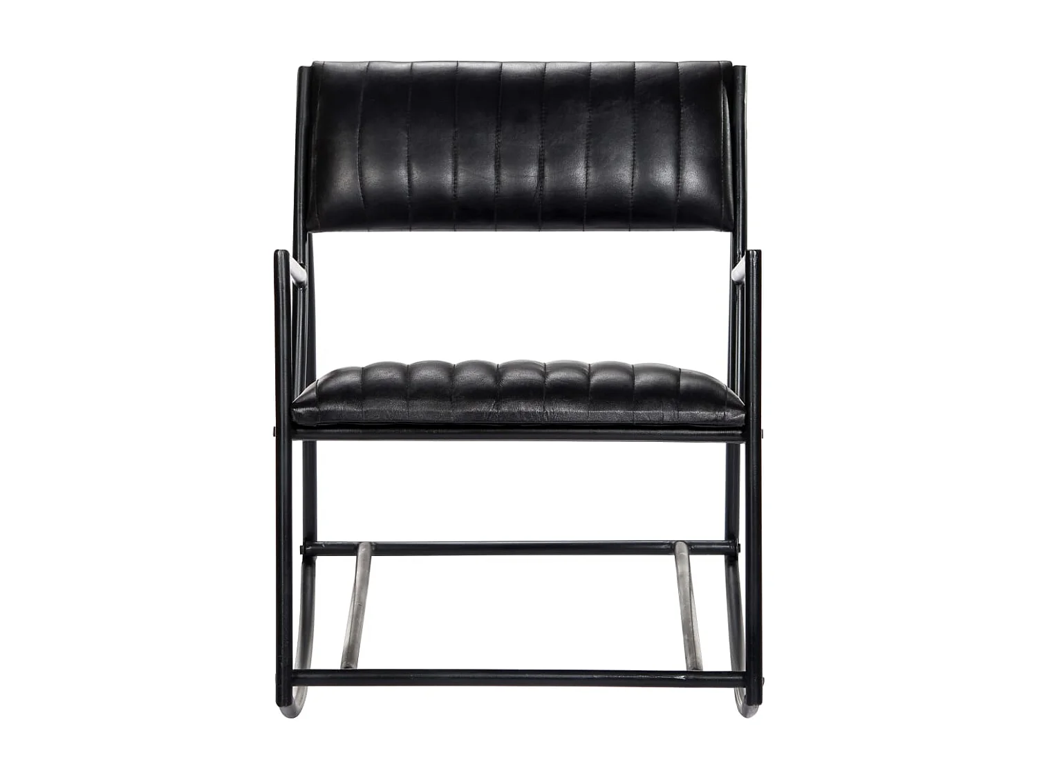 Chaise à bascule relax cuir noire 54 x 75 x 70 cm DEC029043