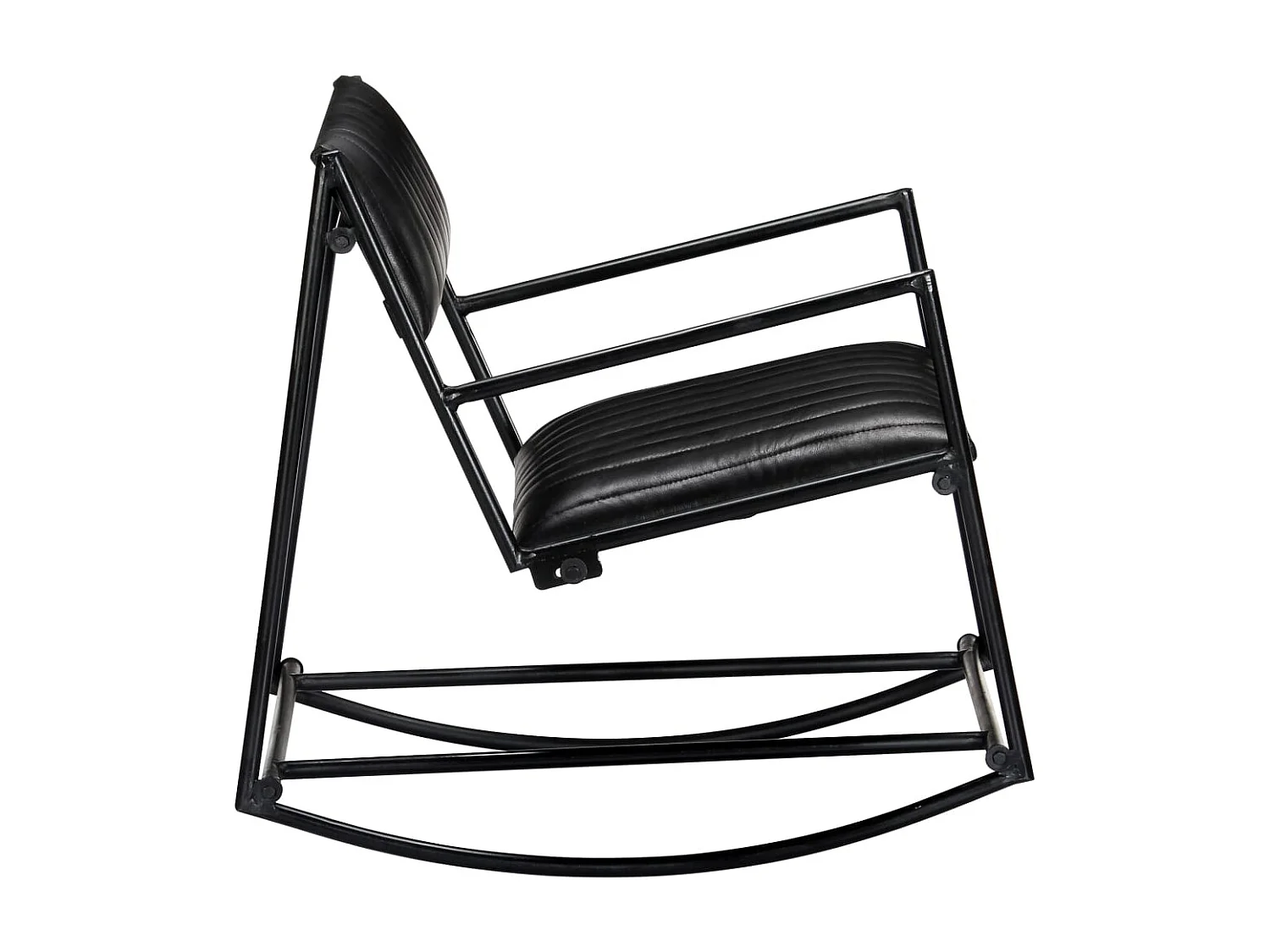 Chaise à bascule relax cuir noire 54 x 75 x 70 cm DEC029043