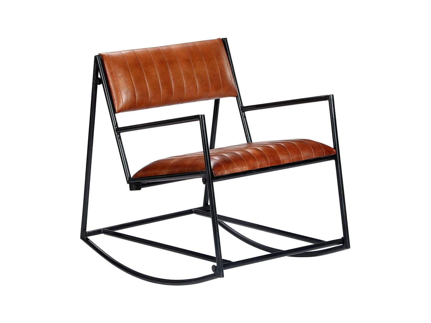 Fauteuil à bascule relax cuir marron 54 x 75 x 70 cm DEC029018